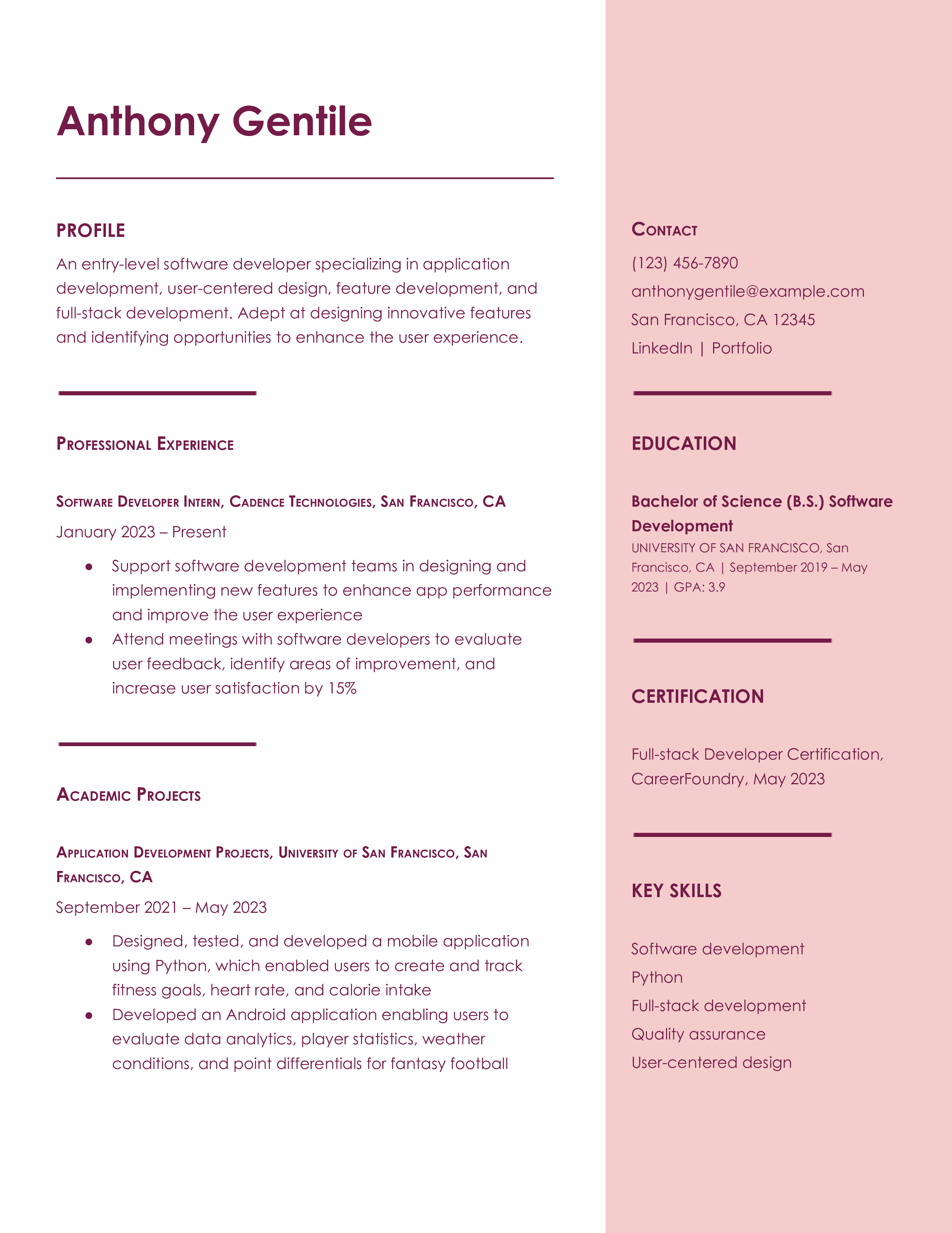 25 Best Internship Resume Examples And Templates For 2025 Resumebuilder Com