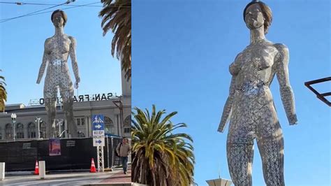 45 Foot Tall Nude Woman Statue Erected In San Francisco Plaza For One Of A Kind Liquid Light Show 45 Foot Tall Nude Woman Statue Erected In San Francisco Plaza For One Of A Kind Liquid Light Show