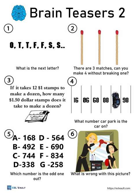 49 Free Printable Brain Teasers With Answers Esl Vault