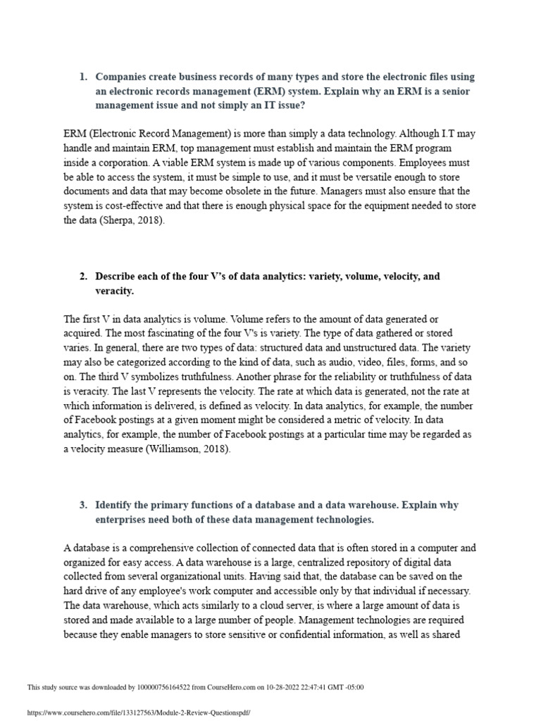 A P Ii Final Exam Module 2 Review Questions And Answers Studocu