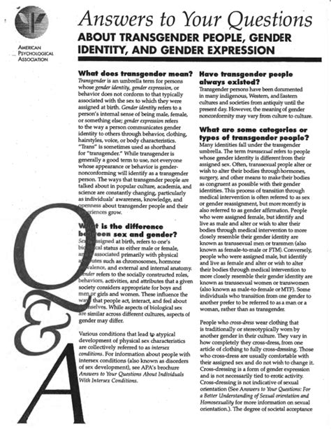 Answers To Your Questions About Transgender People Gender Identity Answers To Your Questions About Transgender People Gender Identity