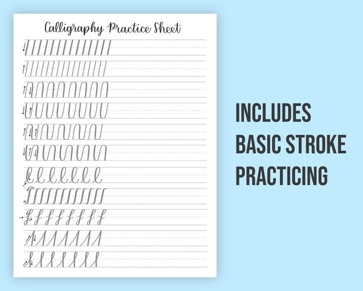 Basics Of Calligraphy Practice Sheet Templates Calligraphy Printable Ipad Procreate Calligraphy Etsy