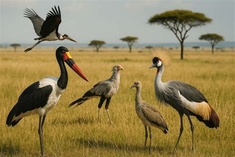 Capture Birds In The Savanna Drawing With Bold Strokes