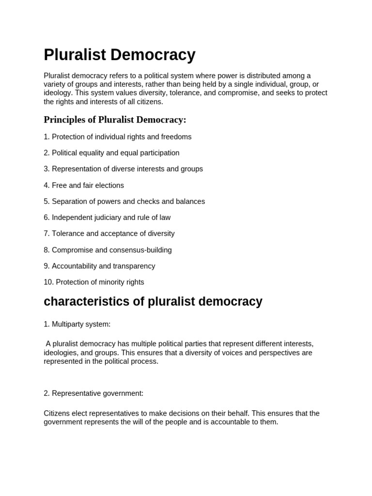 Trends In Current Events Involving Pluralist Democracy: Implications
