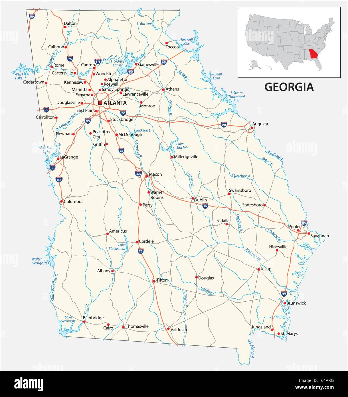 Ga States Highway Maps