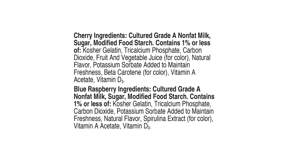 Go Gurt Slushie Blue Raspberry Amp Cherry Fizzy Low Fat Yogurt Style