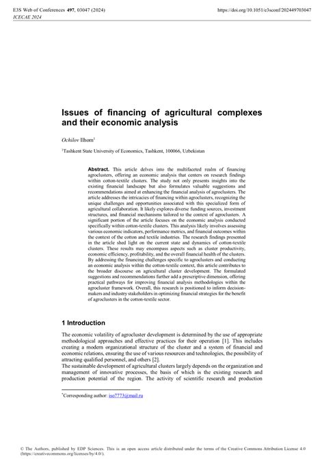 Pdf Issues Of Financing Of Agricultural Complexes And Their Economic Pdf Issues Of Financing Of Agricultural Complexes And Their Economic