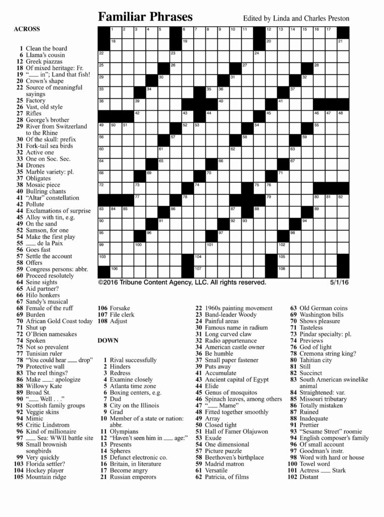 How To Get The Most From Printable Crossword Puzzles For Adults